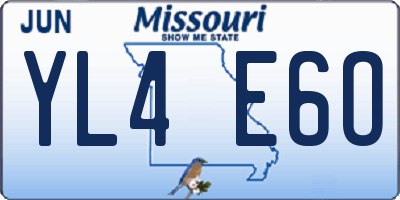 MO license plate YL4E6O