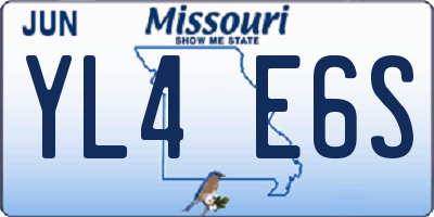 MO license plate YL4E6S