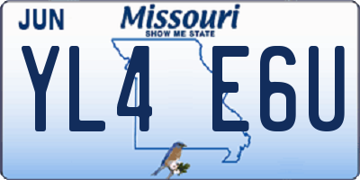 MO license plate YL4E6U