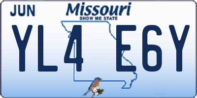 MO license plate YL4E6Y