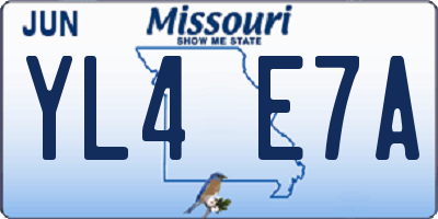 MO license plate YL4E7A