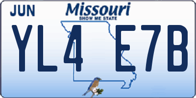 MO license plate YL4E7B