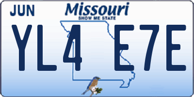 MO license plate YL4E7E