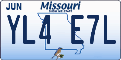 MO license plate YL4E7L