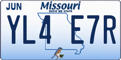 MO license plate YL4E7R