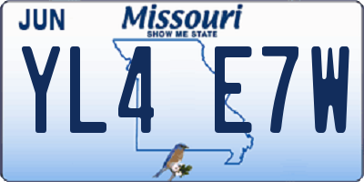 MO license plate YL4E7W