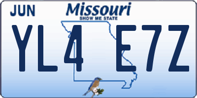 MO license plate YL4E7Z