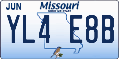 MO license plate YL4E8B