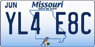 MO license plate YL4E8C