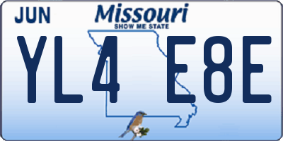 MO license plate YL4E8E