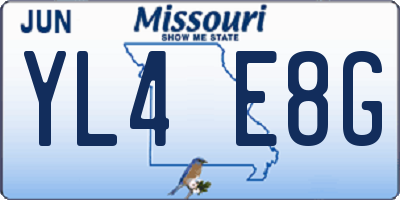 MO license plate YL4E8G