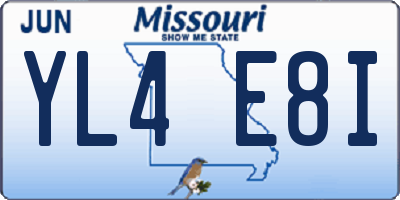 MO license plate YL4E8I