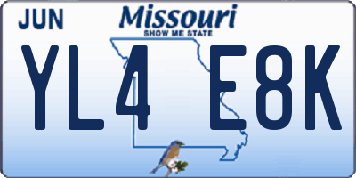 MO license plate YL4E8K