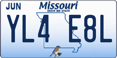 MO license plate YL4E8L