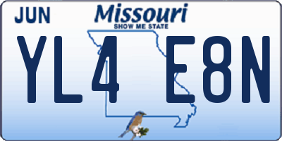 MO license plate YL4E8N