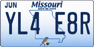 MO license plate YL4E8R