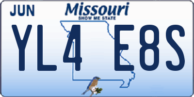 MO license plate YL4E8S