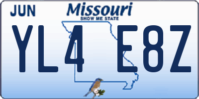 MO license plate YL4E8Z