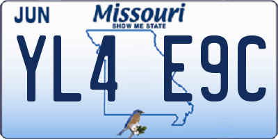 MO license plate YL4E9C