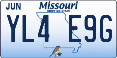 MO license plate YL4E9G