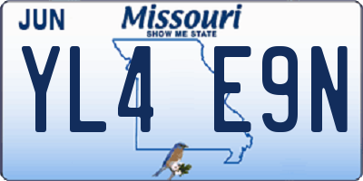 MO license plate YL4E9N