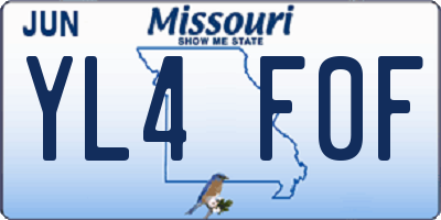 MO license plate YL4F0F