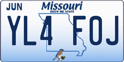 MO license plate YL4F0J