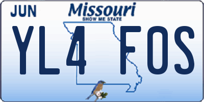 MO license plate YL4F0S