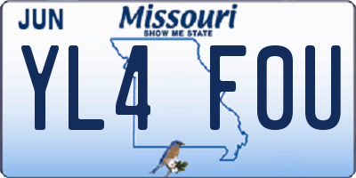 MO license plate YL4F0U