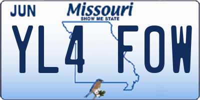 MO license plate YL4F0W