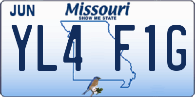 MO license plate YL4F1G