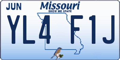 MO license plate YL4F1J