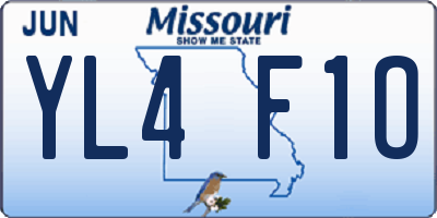 MO license plate YL4F1O
