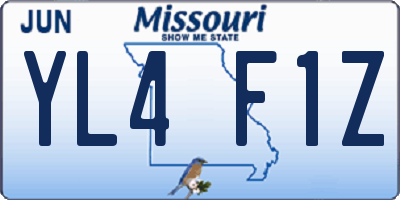 MO license plate YL4F1Z
