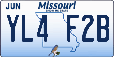 MO license plate YL4F2B