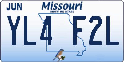 MO license plate YL4F2L