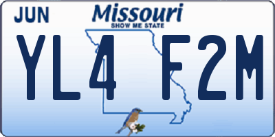 MO license plate YL4F2M
