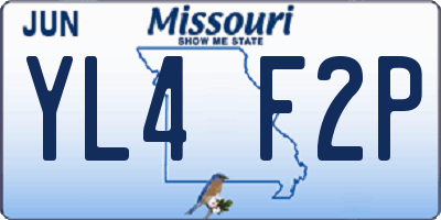 MO license plate YL4F2P