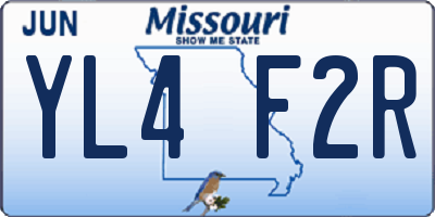 MO license plate YL4F2R