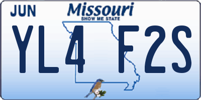 MO license plate YL4F2S