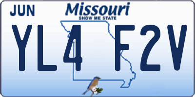 MO license plate YL4F2V