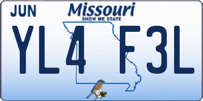 MO license plate YL4F3L