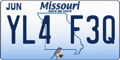 MO license plate YL4F3Q