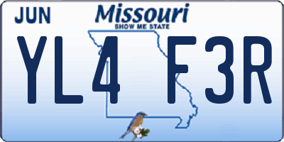 MO license plate YL4F3R
