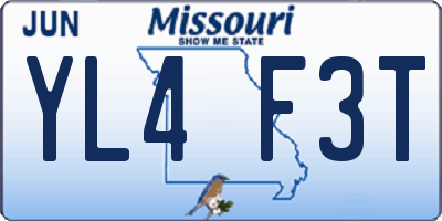 MO license plate YL4F3T