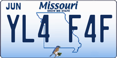 MO license plate YL4F4F