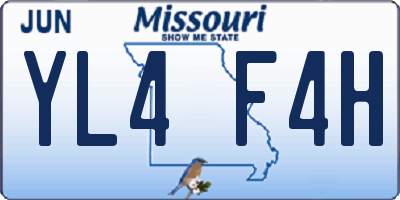 MO license plate YL4F4H