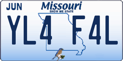MO license plate YL4F4L