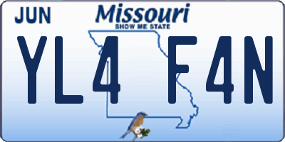 MO license plate YL4F4N