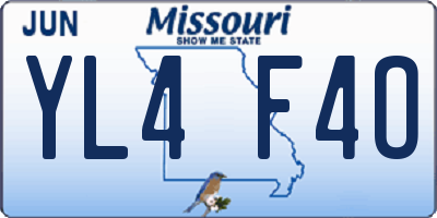 MO license plate YL4F4O
